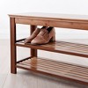 Modern Simple Style Shoe Stool, Bamboo Wooden Shoe Bench, Double Storage Shoe Cabinet for Hallway, Bedroom Balcony - 4 of 4