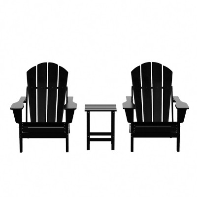 WestinTrends Malibu HDPE Outdoor Patio Folding Poly Adirondack Conversation Set (3-Piece)