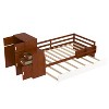 NicBex Twin Size Multifunctional Wood Platform Bed, Trundle Bed with Sample Bookshelf and Movable Wardrobe, Space-Saving Design for Bedroom - 3 of 4