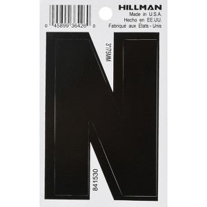 Hillman 3 in. Black Vinyl Self-Adhesive Letter N 1 pc (Case of 6) - 1 of 1