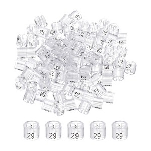 Unique Bargains Plastic Reusable Easy to Recognize Clothes Hanger Sizer Marker Garment Color Coding Clear 100 Pcs - 1 of 4