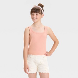 Girls' Square Neck Ribbed Tank Top - art class™ - 1 of 3