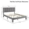 VECELO Upholstered Bed Frame with Adjustable Headboard, Heavy-Duty Platform Bed with Strong Wood Slat Support, No Box Spring Needed - 3 of 4