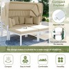 Gulches Beige 3-Piece Patio Chaise Lounges with Retractable Canopy - Outdoor Daybed Sofa Set - 3 of 4