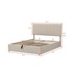 UPHA 78 x 58 in. Beige Upholstered Platform bed with a Hydraulic Storage System - 3 of 4