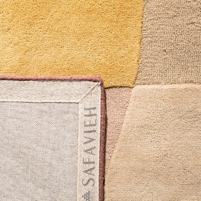 Beige and Brown Hand-Tufted Wool Rectangular Area Rug