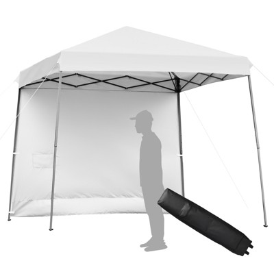 Tangkula 10x10 ft Pop up Canopy Tent One Person Set-up Instant Shelter with Central Lock W/ Roll-up Side Wall