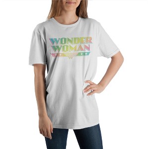 Womens Wonder Woman Comic Book Superhero White Graphic Tee - 1 of 1