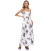 Coolmee Women's Summer Floral Dress Casual Sexy Strapless Party Wedding Guest Beach Formal Maxi Dress - 2 of 4