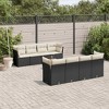 vidaXL Garden Sofa Set Black PE rattan Large Adjustable Feet - 2 of 4