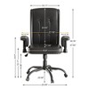 VECELO Ergonomic Leather Office Chair, Adjustable Swivel Desk Chair with Armrests & Lumbar Support, Black/Brown - 3 of 4