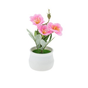 Unique Bargains Artificial Tree Mini Plum Blossoms Plastic 4.33"x4.33"x5.51" 1 Pcs - 1 of 4