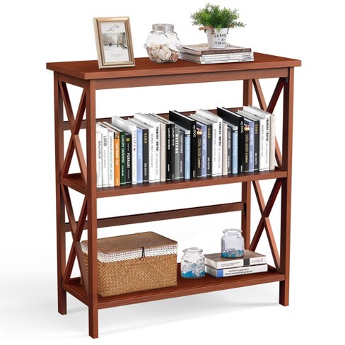 Open-Back Bookshelf with Drawer for Study-Natural | Costway