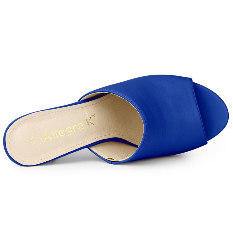 Allegra K Women's Slip-on Block Heel Slide Sandals, 4 of 7