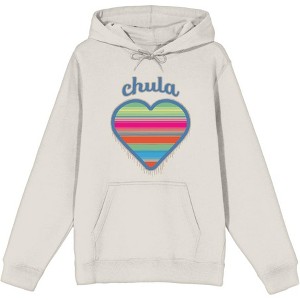 Chula Mexican Woven Heart Sarape Adult Long Sleeve Hoodie - 1 of 2
