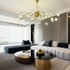 BAOURE Modern Sputnik Chandelier 18 Light, 47 in Mid Century Gold Ceiling Light Fixture with Crystal Globe Shade for Dining Room Kitchen Living Room - 2 of 4
