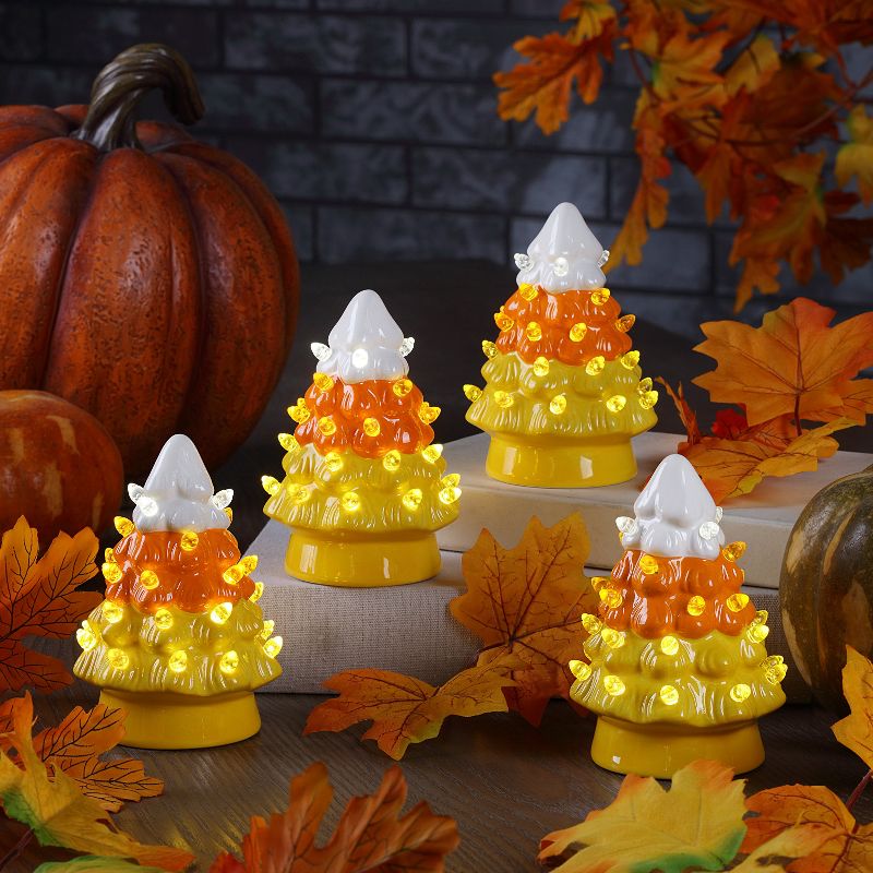Mr. Halloween Ceramic LED Candy Corn Trees - 5.5" - Set of 4, 3 of 7
