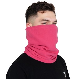 Anna-Kaci Men's Winter Neck Warmer Fleece Gaiter Neck Cover Balaclava Outdoor Windproof Face Cover Mask - 1 of 4