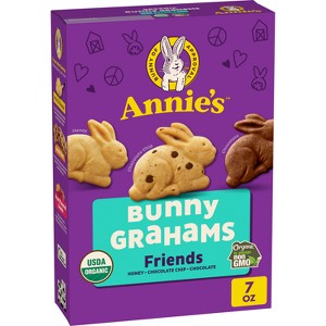 Annie's Organic Friends Bunny Grahams Chocolate Chip & Honey Baked Snacks - 7oz - 1 of 4