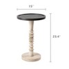 JIONJOY Classic Pedestal Side Table - Rustic Tray Top End Table for Living Room, Bedroom or Entryway - 2 of 4