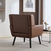 VASIP  Modern Ergonomic Accent Chair with Soft Linen Fabric,Comfortable Chair with Black Legs ,for Living Room,Bedroom Chair,Beige - 4 of 4