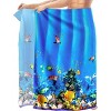 LA LEELA Men's Summer Surfing Cover Up Swimwear Beach Wrap Pareo Hawaiian Sarong One Size Aquarium Fish - 2 of 4