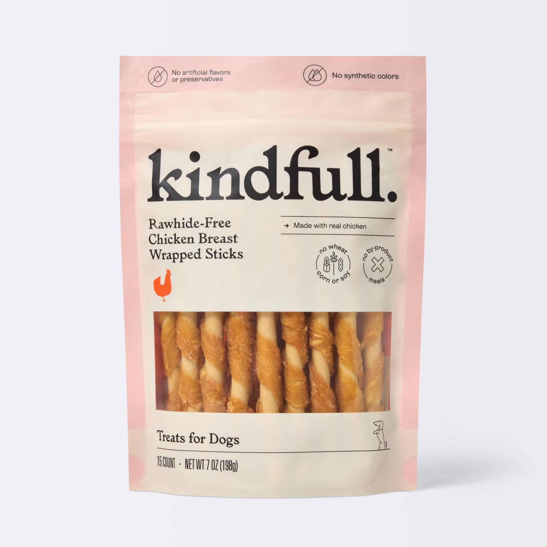 Rawhide-Free Chicken Breast Wrapped Sticks Dog Treats - Kindfull™ 7oz