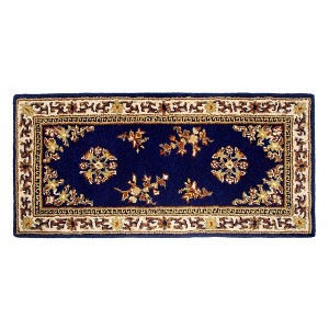 56" Long Minuteman International Oriental Rectangular Hearth Rug Blue - ACHLA Designs - 1 of 3