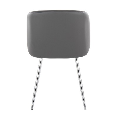 Grey Velvet and Faux Leather Upholstered Arm Chair with Metal Legs