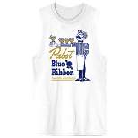 Pabst Blue Ribbon Support Your Local Bartender Crew Neck Sleeveless Men's White Tank Top