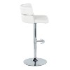 Set of 2 Cinch Adjustable Barstools Chrome/White - LumiSource: Swivel, Upholstered Faux Leather, Metal Frame - image 3 of 4