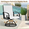 Pellebant 2 Pcs Patio Swivel Dining Chairs with Sunbrella Textilene Mesh Fabric, Outdoor Furniture Gentle Rocker Chair with Back and Arm - 3 of 4