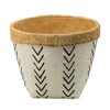 YUHAO Set of 2 White & Brown Cement Planters for Indoor Outdoor Home Garden Decor - L:10.2"x10.2"x7.9" ,S:7.9"x7.9"x6.7" - 4 of 4