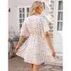 Women's Floral Dress Casual Short Sleeve Sundress Swing A Line Maxi Dresses - 2 of 4
