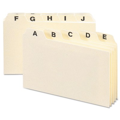 Smead Self-Tab Card Guides Alpha 1/5 Tab Manila 6 x 4 25/Set 56076
