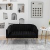 SEYNAR Modern Glam Comfy 50" Metal Legs Curved Sofa 2 Seaters Loveseat with Tufted Back - 2 of 4