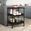 vidaXL Kitchen Trolley Black 23.6 in.x16.1 in.x31.7 in. Engineered Wood - 3 of 4