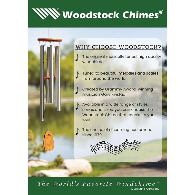 Woodstock Wind Chimes Signature Collection, Heroic Windbell, Medium, 24" Wind Bell, Garden Decor, Patio and Outdoor Decor, 5 of 10