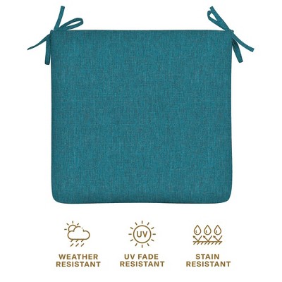 Teal Polyester Outdoor Dining Seat Cushions (Set of 2)