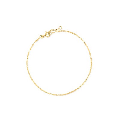 Pure Collection by Ross-Simons Italian 1.6mm 14kt Yellow Gold Lumachina-Chain Anklet Size 9