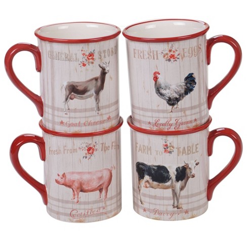 Farmhouse White Mugs, Set of 4 + Reviews