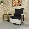 YARDSIGHT Patio Swivel Rocking Chair with Cushions & Storage Side Table - Outdoor Wicker Lounge Set for Porch or Backyard - 2 of 4