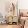 Artloge 66 Inch Tall Heavy Duty Bamboo Clothes Rack Garment Rail Stand for Indoor with Storage Cabinet Closet Wardrobe for Living Room Bedroom - 2 of 4