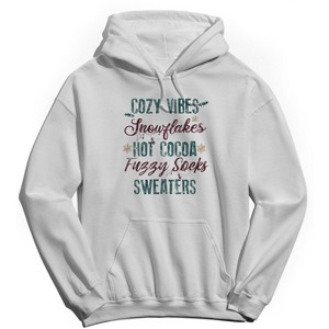 Rerun Island Men's Christmas Cozy Vibes Long Sleeve Graphic Cotton Hoodie - 1 of 1