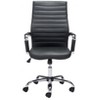 Office Chair 41.1–44.3"H Black – Tufted Faux Leather Upholstery with Chrome Steel Frame, Modern Adjustable Swivel Seating by Zuo Modern - 4 of 4