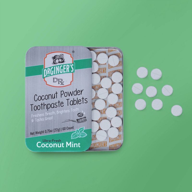 Dr. Ginger&#39;s Coconut Toothpaste Tablets - Mint - 60ct, 5 of 6