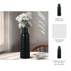 Modern Elegant Ribbed Ceramic Vase - Decorative Accent for Home, Office, Living Room, or Bedroom - Casual Modern - 3 of 4