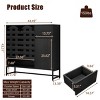 INFURNIC Decorative Storage Cabinets 44-Inch Buffet Cabinet with Black Woven Arched Doors and Adjustable Shelves, Black, 44.49"*13.39"*43.3" - 2 of 4