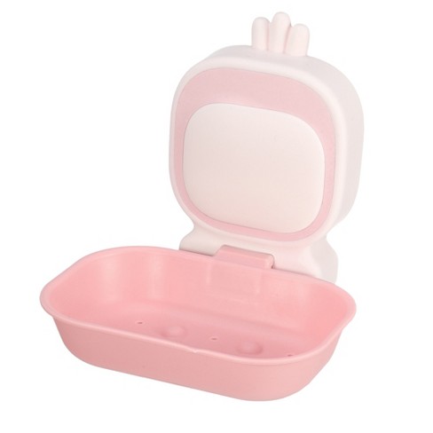 Unique Bargains Plastic Soap Dish Keep Soap Dry Soap Cleaning Storage Drill  Free Soap Holder For Home Bathroom Kitchen 1 Pc Pink : Target