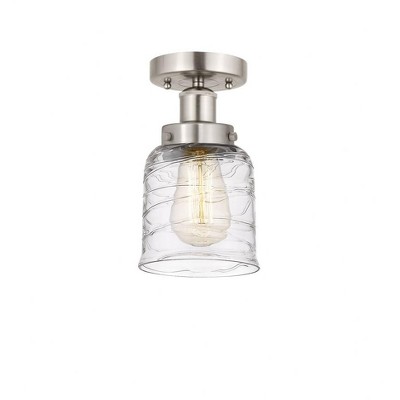 Bell - 1 Light Semi-Flush Mount In Industrial Style-8.25 Inches Tall and 6.5 Inches Wide
